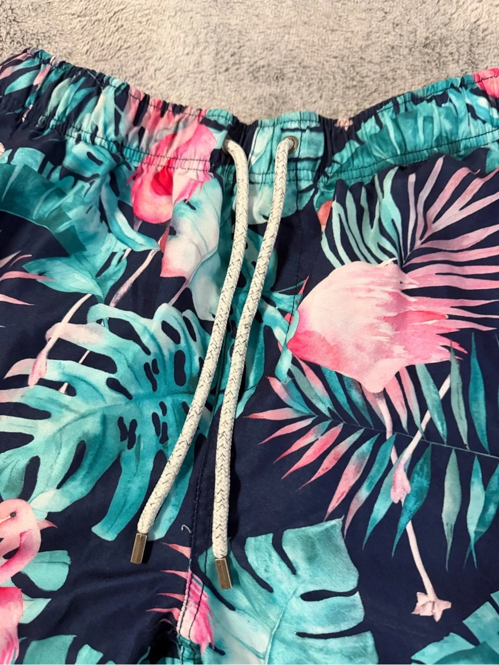 The endless summer size medium Men's Tropical Flamingo Swim Shorts - Pink & Teal